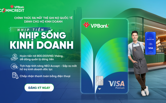 Thẻ ghi nợ kinh doanh VPBank CommCredit Visa: Giữ nhịp tiền, sống nhịp kinh doanh