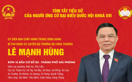 Tiểu sử tóm tắt của Ủy viên Trung ương Đảng, Bí thư Đảng ủy, Quyền Bộ trưởng Bộ Công Thương Lê Mạnh Hùng - Ứng cử đại biểu Quốc hội khóa XVI tại Thành phố Hải Phòng