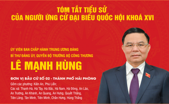 Tiểu sử tóm tắt của Ủy viên Trung ương Đảng, Bí thư Đảng ủy, Quyền Bộ trưởng Bộ Công Thương Lê Mạnh Hùng - Ứng cử đại biểu Quốc hội khóa XVI tại Thành phố Hải Phòng