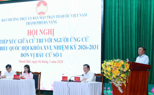 Thường trực Ban Bí thư Trần Cẩm Tú dự Hội nghị tiếp xúc giữa cử tri với người ứng cử đại biểu Quốc hội tại Đà Nẵng