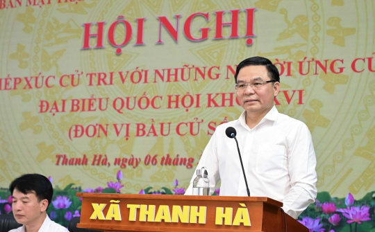 Quyền Bộ trưởng Bộ Công Thương Lê Mạnh Hùng và các ứng viên Đại biểu Quốc hội khóa XVI tiếp xúc cử tri tại Đơn vị bầu cử số 02, TP Hải Phòng