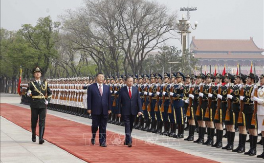 Lễ đón trọng thể Tổng Bí thư, Chủ tịch nước Tô Lâm thăm cấp Nhà nước đến Trung Quốc
