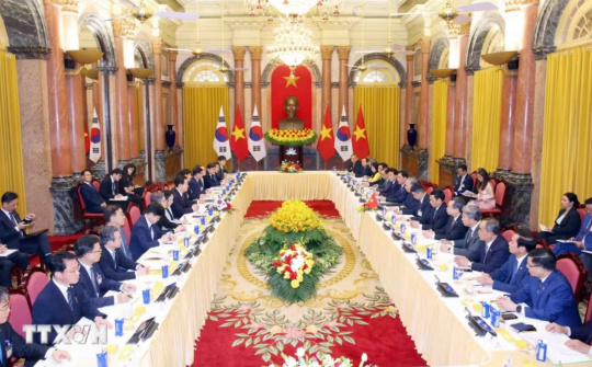 Tổng Bí thư, Chủ tịch nước Tô Lâm hội đàm với Tổng thống Hàn Quốc