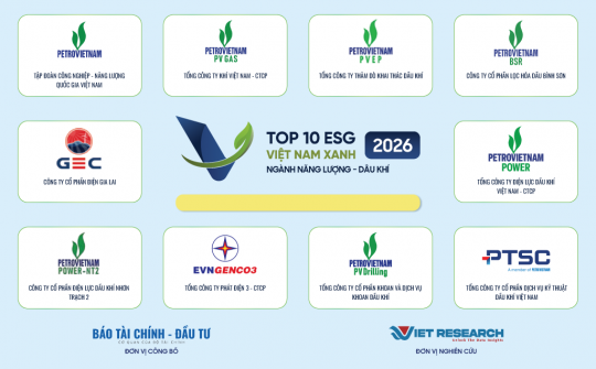 BSR vào Top 10 Doanh nghiệp ESG Việt Nam Xanh 2026: Dấu ấn chuyển đổi xanh của ngành lọc - hóa dầu