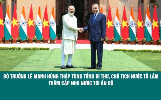 Bộ trưởng Bộ Công Thương Lê Mạnh Hùng tháp tùng Tổng Bí thư, Chủ tịch nước Tô Lâm thăm cấp Nhà nước tới Ấn Độ