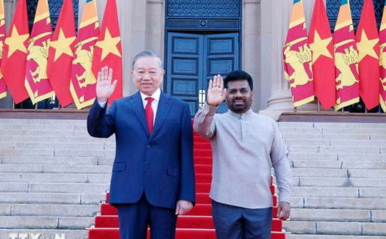 Lễ đón trọng thể Tổng Bí thư, Chủ tịch nước Tô Lâm thăm cấp Nhà nước Sri Lanka