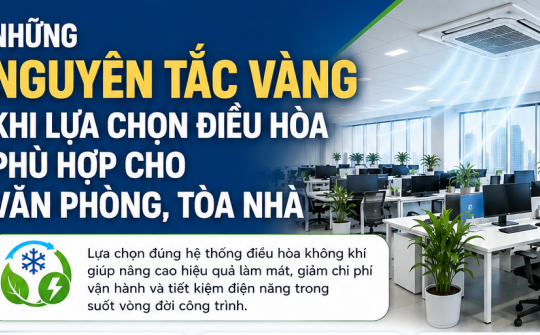 [TIẾT KIỆM ĐIỆN] Những nguyên tắc vàng khi lựa chọn điều hòa phù hợp cho văn phòng, tòa nhà