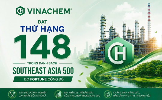 Vinachem được vinh danh trong Top 500 doanh nghiệp hàng đầu Đông Nam Á năm 2026