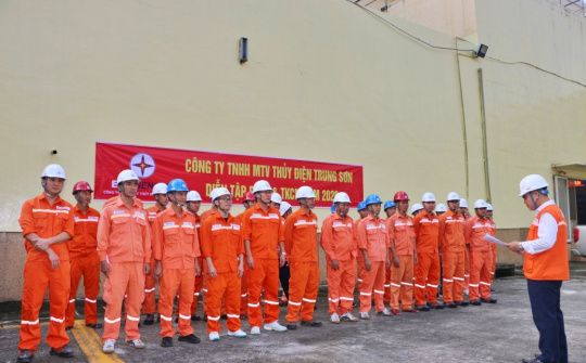 Thuỷ điện Trung Sơn diễn tập phòng, chống thiên tai và tìm kiếm cứu nạn trước mùa mưa bão năm 2026