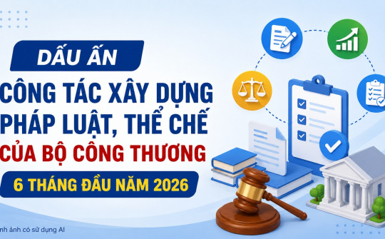 [Infographic] Dấu ấn công tác xây dựng pháp luật, thể chế của Bộ Công Thương 6 tháng đầu năm 2026