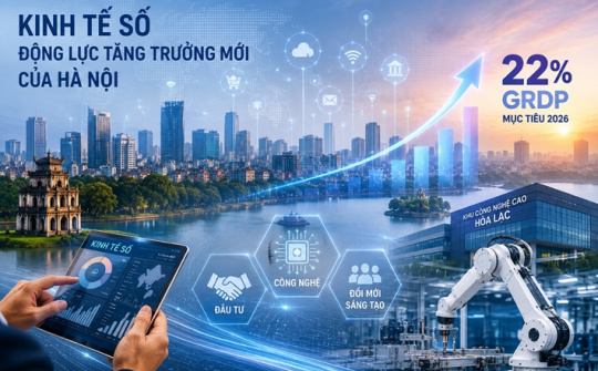 Hà Nội đặt mục tiêu kinh tế số đóng góp tối thiểu 22% GRDP