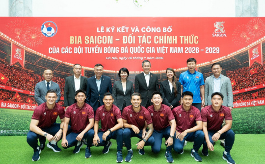SABECO tiếp tục đồng hành cùng bóng đá Việt Nam giai đoạn 2026 - 2029