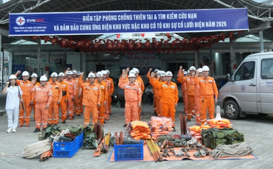Công ty Điện lực Quảng Ninh diễn tập phòng, chống thiên tai & tìm kiếm cứu nạn, đảm bảo cung ứng điện khu vực Đặc khu Cô Tô