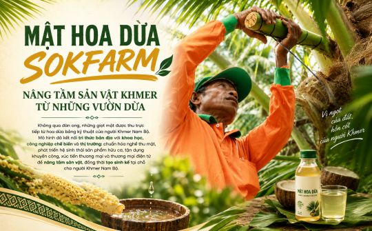 Mật hoa dừa Sokfarm: Nâng tầm sản vật Khmer từ những vườn dừa