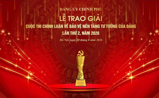 Lễ trao Giải Cuộc thi chính luận về bảo vệ nền tảng tư tưởng của Đảng trong Đảng bộ Chính phủ lần thứ 2, năm 2026