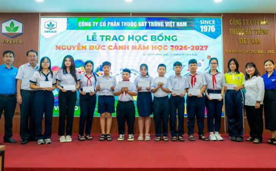 Vipesco trao 45 suất học bổng Nguyễn Đức Cảnh năm học 2026-2027
