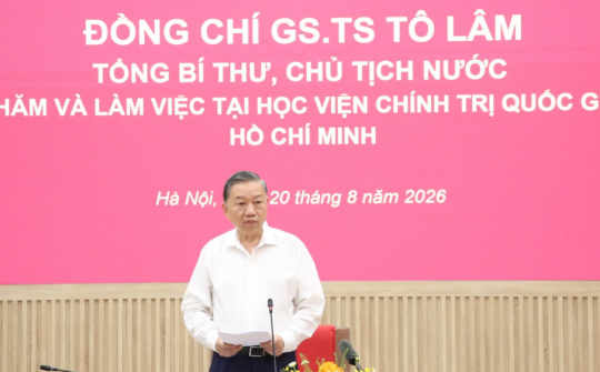 Tổng Bí thư, Chủ tịch nước thăm và làm việc tại Học viện Chính trị Quốc gia Hồ Chí Minh