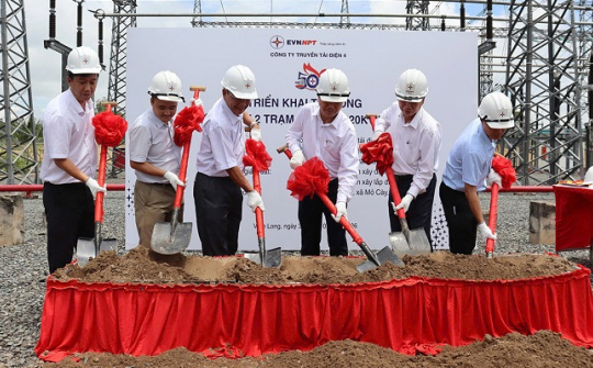 Triển khai thi công Dự án Máy 2 Trạm biến áp 220kV Mỏ Cày chào mừng 50 năm thành lập Công ty Truyền tải điện 4