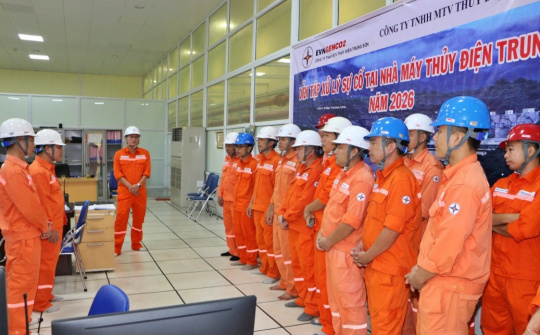 Thủy điện Trung Sơn diễn tập ứng phó sự cố nhằm bảo đảm vận hành an toàn, ổn định, đáp ứng yêu cầu huy động