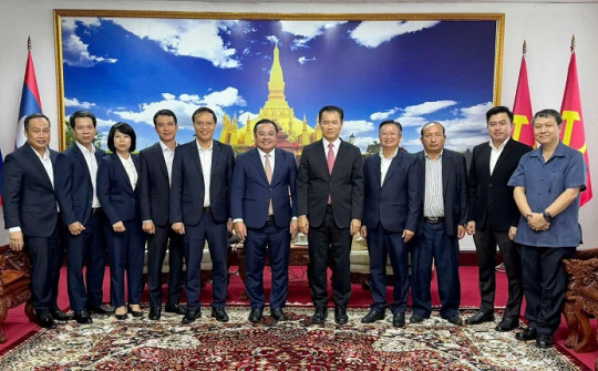 Vinachem báo cáo Bộ trưởng Bộ Công Thương Lào về tiến độ Dự án khai thác và chế biến muối mỏ Kali