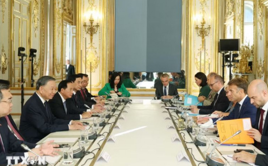 Tổng Bí thư, Chủ tịch nước Tô Lâm hội đàm với Tổng thống Pháp Emmanuel Macron