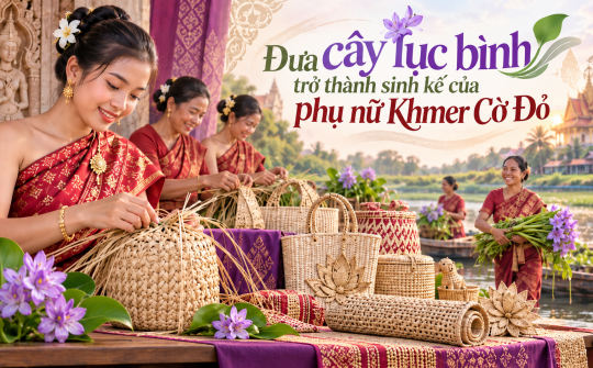 [Emagazine] Đưa cây lục bình trở thành sinh kế của phụ nữ Khmer Cờ Đỏ