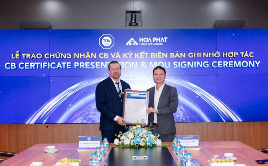 Điện máy gia dụng Hòa Phát đạt chứng nhận CB của TÜV SÜD cho bếp từ, hướng tới xuất khẩu
