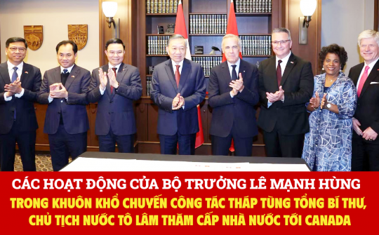 Các hoạt động của Bộ trưởng Lê Mạnh Hùng trong khuôn khổ chuyến công tác tháp tùng Tổng Bí thư, Chủ tịch nước Tô Lâm thăm cấp Nhà nước tới Canada