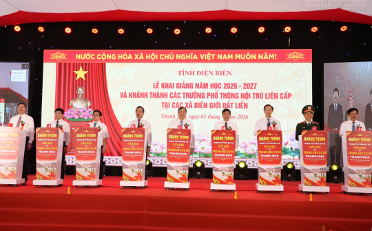 Điện Biên: Khánh thành trường nội trú liên cấp Thanh Nưa nhân dịp khai giảng năm học mới