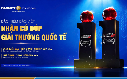Bảo hiểm Bảo Việt nhận cú đúp giải thưởng quốc tế về đổi mới, quản trị