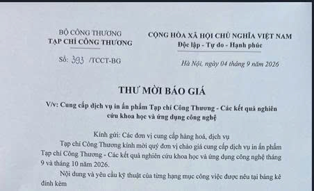 TẠP CHÍ CÔNG THƯƠNG MỜI BÁO GIÁ CUNG CẤP DỊCH VỤ IN ẤN