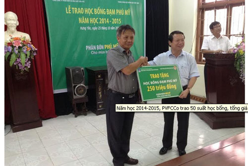 PVFCCo trao 50 suất học bổng Đạm Phú Mỹ cho các em học sinh nghèo vượt khó 