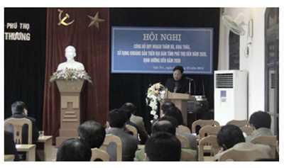 Công bố Quy hoạch thăm dò, khai thác, sử dụng khoáng sản trên địa bàn tỉnh Phú Thọ đến năm 2020, định hướng đến năm 2030