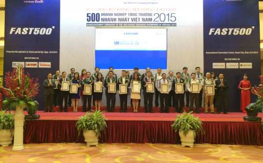 Vinh danh 500 doanh nghiệp tăng trưởng nhanh nhất năm 2015