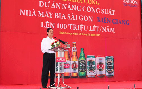 Khởi công nâng công suất Nhà máy Bia Sài Gòn - Kiên Giang lên 100 triệu lít/năm