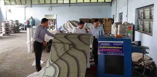 Nghiệm thu đề án “Hỗ trợ máy móc thiết bị sản xuất chậu rửa Inox”