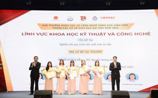 HUFI đạt giải Nhất tại Giải thưởng khoa học và công nghệ dành cho sinh viên