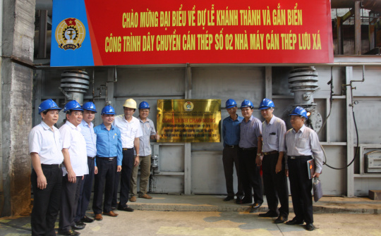 Công ty CP Gang Thép Thái Nguyên: Gắn biển công trình “Thiết kế, tháo dỡ và thi công lắp đặt dây chuyền cán thép số 2”
