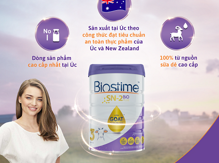 Công ty Hoan TT ra mắt sản phẩm sữa dê Biostime Goat hương vị tự nhiên được nhập khẩu từ Úc