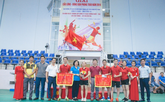 Giải cầu lông - bóng bàn phong trào Công ty Than Thống Nhất năm 2019 thành công tốt đẹp