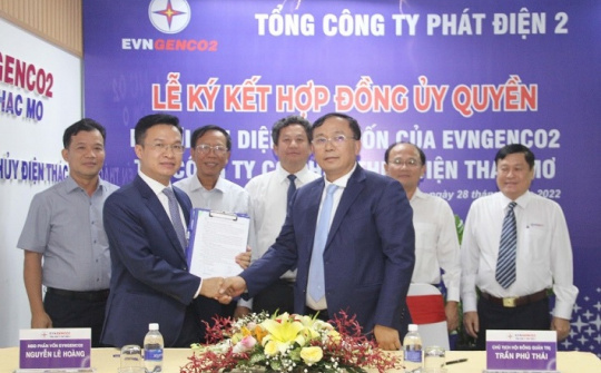 EVNGENCO2 ký kết hợp đồng ủy quyền Người đại diện phần vốn tại Thủy điện Thác Mơ