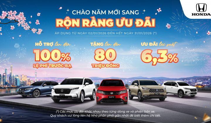 Honda Việt Nam tung ưu đãi đầu năm 2026, cao nhất tới 100 triệu đồng