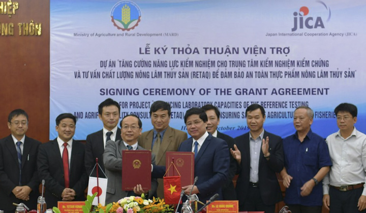 JICA viện trợ Việt Nam hơn 1 tỷ Yên nâng cao chất lượng an toàn thực phẩm nông lâm thủy sản