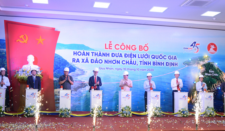 Khánh thành dự án đưa điện lưới ra đảo Nhơn Châu