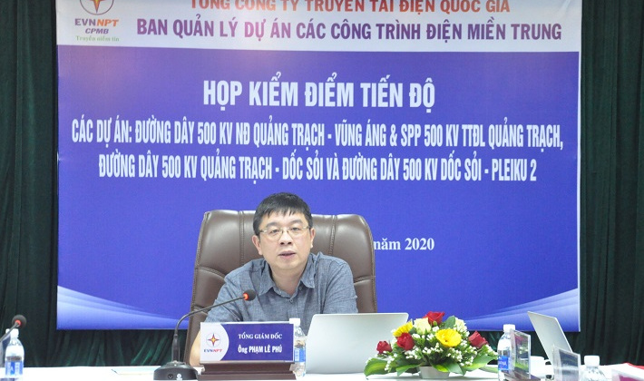 Tổng giám đốc EVNNPT họp kiểm điểm tiến độ đường dây 500kV mạch 3