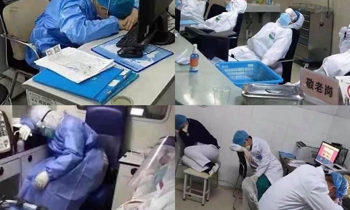 Xót xa hình ảnh các nữ y tá giữa tâm dịch Vũ Hán