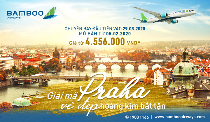 Bay thẳng Việt Nam – Séc giá chỉ từ hơn 4,5 triệu đồng với Bamboo Airways