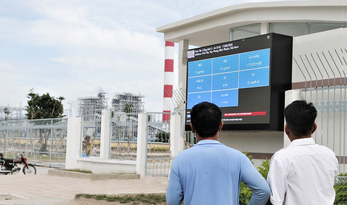 Nhiệt điện Vĩnh Tân: Đưa vào sử dụng Bảng điện tử hiển thị thông số môi trường