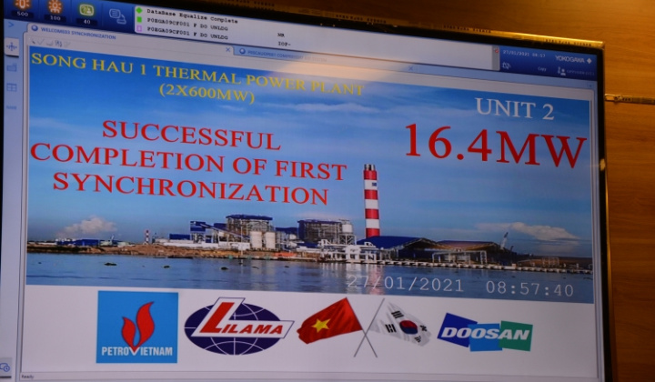 NMNĐ Sông Hậu 1 hòa đồng bộ Tổ máy số 2 vào hệ thống điện quốc gia 500kV