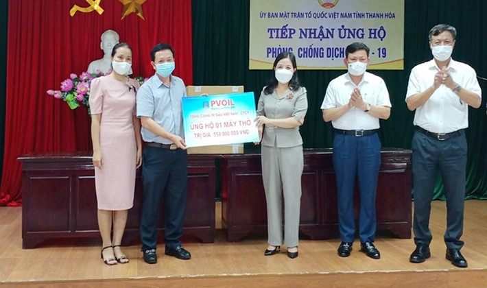 PVOIL trao tặng tỉnh Thanh Hóa máy thở chức năng cao thực hiện công tác phòng chống dịch Covid-19
